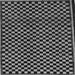 Square Machine Washable Checkered Gray Modern Rug, wshabs242gry