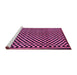 Sideview of Machine Washable Checkered Purple Modern Area Rugs, wshabs242pur