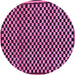 Round Checkered Purple Modern Rug, abs242pur