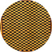 Round Abstract Red Checkered Rug, abs242