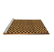 Sideview of Machine Washable Checkered Brown Modern Rug, wshabs242brn