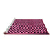 Sideview of Machine Washable Checkered Pink Modern Rug, wshabs242pnk