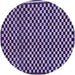 Round Checkered Blue Modern Rug, abs242blu