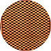 Round Checkered Orange Modern Rug, abs242org