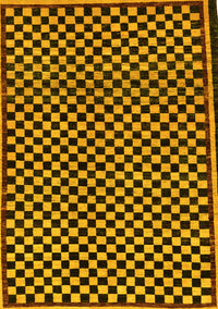 Checkered Yellow Modern Rug, abs242yw