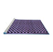 Sideview of Machine Washable Checkered Blue Modern Rug, wshabs242blu