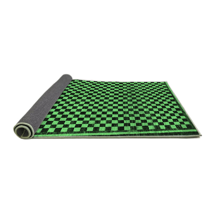 Sideview of Checkered Emerald Green Modern Rug, abs242emgrn
