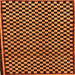 Square Machine Washable Checkered Orange Modern Area Rugs, wshabs242org