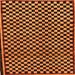 Square Checkered Orange Modern Rug, abs242org