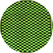 Round Checkered Green Modern Rug, abs242grn