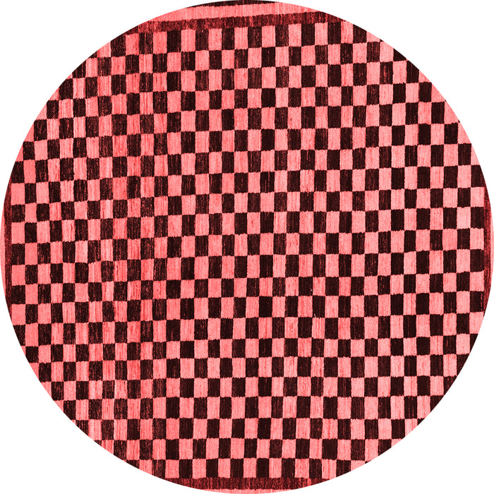 Machine Washable Checkered Red Modern Rug, wshabs242red