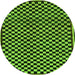 Round Machine Washable Checkered Green Modern Area Rugs, wshabs242grn