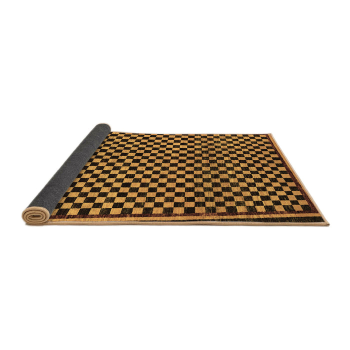 Sideview of Checkered Brown Modern Rug, abs242brn