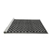 Sideview of Machine Washable Checkered Gray Modern Rug, wshabs242gry
