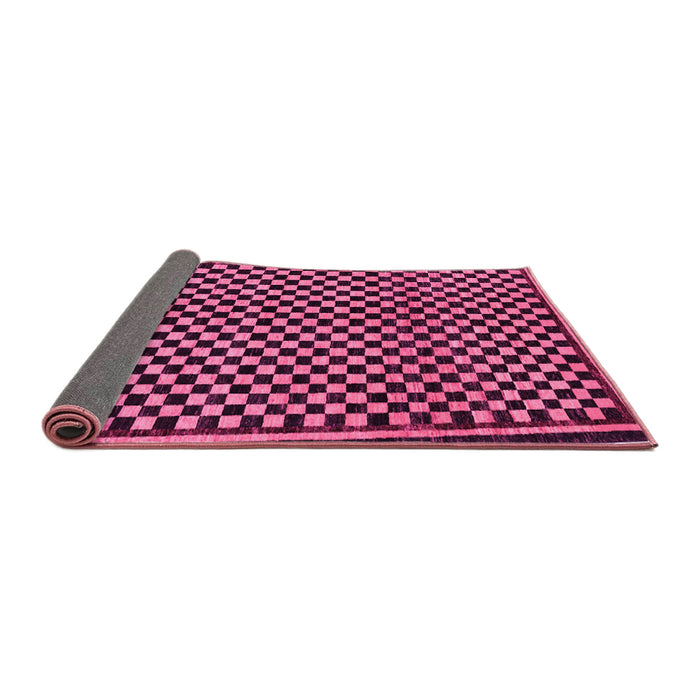 Sideview of Checkered Pink Modern Rug, abs242pnk