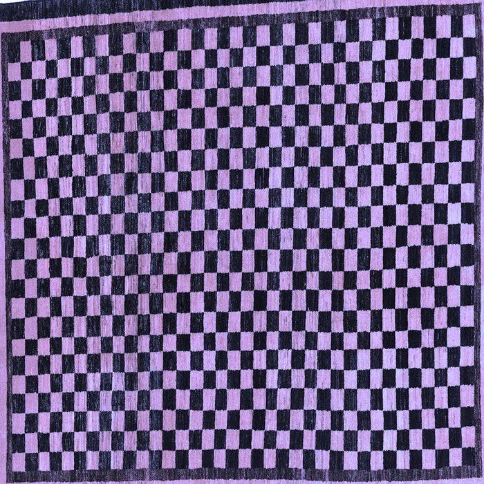 Square Machine Washable Checkered Blue Modern Rug, wshabs242blu