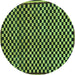 Round Checkered Turquoise Modern Rug, abs242turq