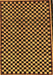 Machine Washable Checkered Brown Modern Rug, wshabs242brn