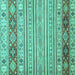 Square Abstract Turquoise Modern Rug, abs2430turq