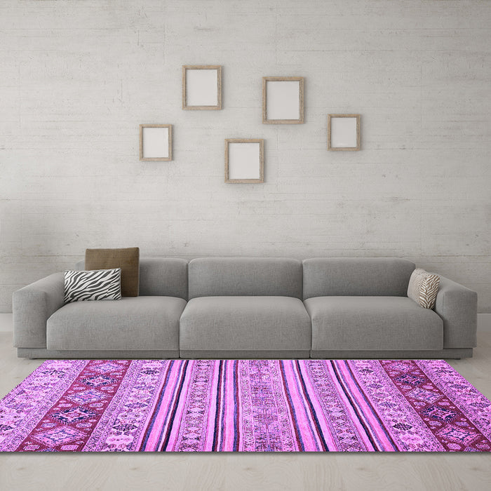 Machine Washable Abstract Purple Modern Area Rugs in a Living Room, wshabs2430pur