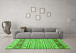 Machine Washable Abstract Green Modern Area Rugs in a Living Room,, wshabs2430grn