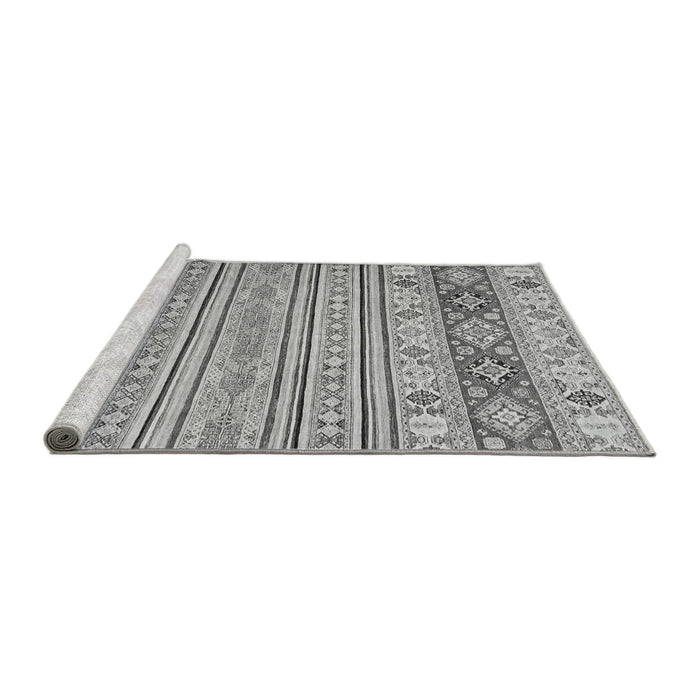 Sideview of Machine Washable Abstract Gray Modern Rug, wshabs2430gry