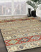 Abstract Brown Gold Modern Rug in Family Room, abs2430