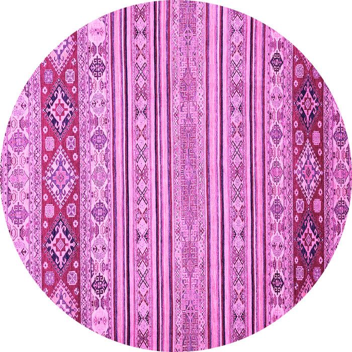 Round Abstract Pink Modern Rug, abs2430pnk