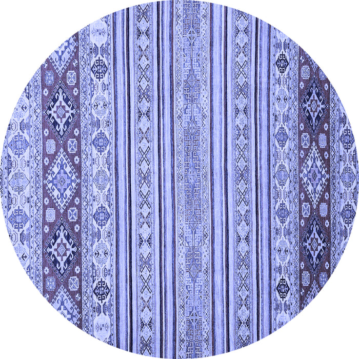 Round Abstract Blue Modern Rug, abs2430blu