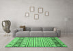 Machine Washable Abstract Emerald Green Modern Area Rugs in a Living Room,, wshabs2430emgrn