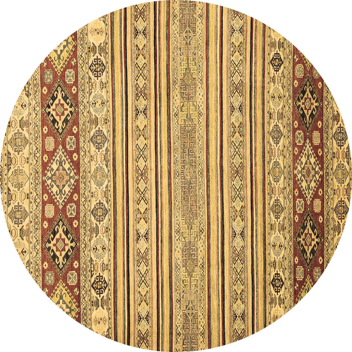 Round Abstract Brown Modern Rug, abs2430brn