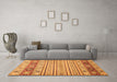 Machine Washable Abstract Orange Modern Area Rugs in a Living Room, wshabs2430org