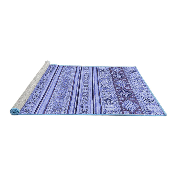 Sideview of Machine Washable Abstract Blue Modern Rug, wshabs2430blu