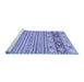 Sideview of Machine Washable Abstract Blue Modern Rug, wshabs2430blu