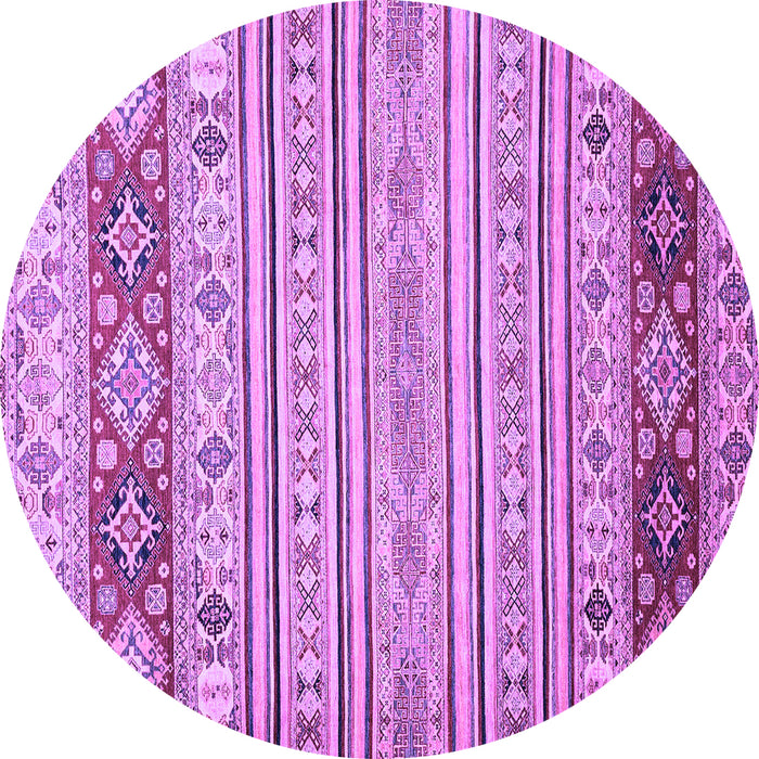 Round Abstract Purple Modern Rug, abs2430pur