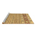 Sideview of Machine Washable Abstract Brown Modern Rug, wshabs2430brn