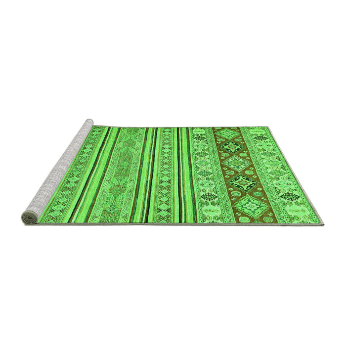 Sideview of Machine Washable Abstract Green Modern Area Rugs, wshabs2430grn