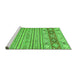 Sideview of Machine Washable Abstract Green Modern Area Rugs, wshabs2430grn