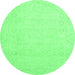 Round Abstract Emerald Green Modern Rug, abs2431emgrn