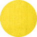 Round Machine Washable Abstract Yellow Modern Rug, wshabs2431yw