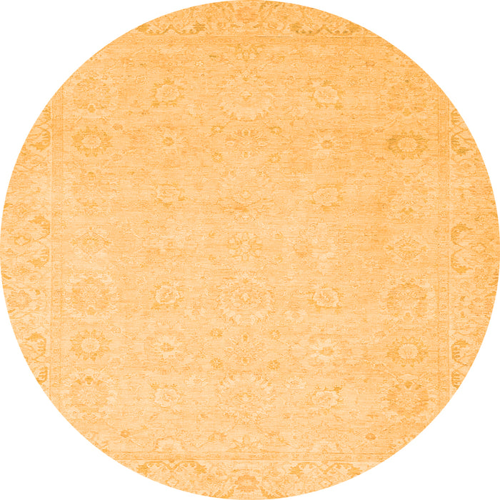Round Abstract Orange Modern Rug, abs2431org