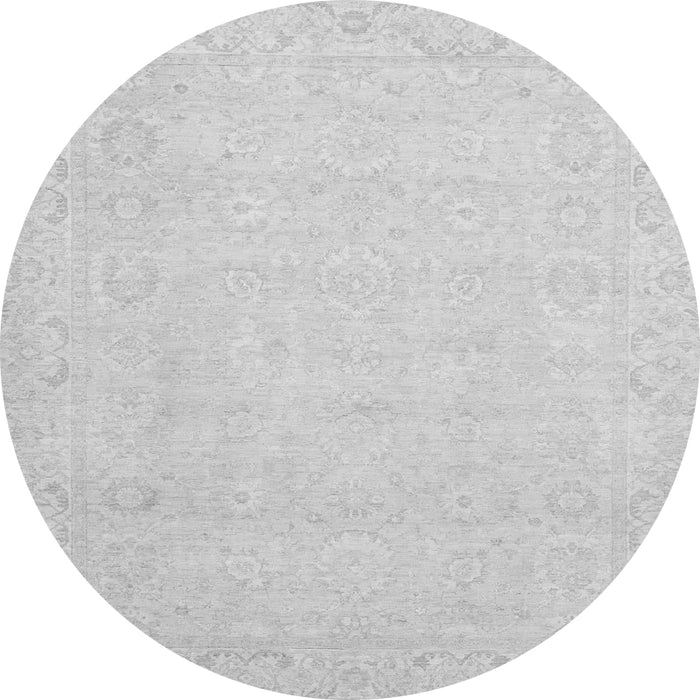 Round Machine Washable Abstract Gray Modern Rug, wshabs2431gry