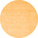 Round Machine Washable Abstract Orange Modern Area Rugs, wshabs2431org