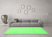 Machine Washable Abstract Green Modern Area Rugs in a Living Room,, wshabs2431grn