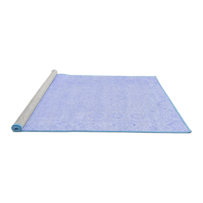 Sideview of Machine Washable Abstract Blue Modern Rug, wshabs2431blu