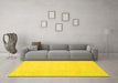 Machine Washable Abstract Yellow Modern Rug in a Living Room, wshabs2431yw