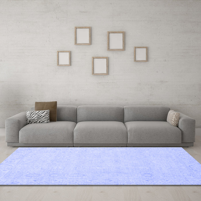 Machine Washable Abstract Blue Modern Rug in a Living Room, wshabs2431blu