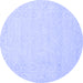 Round Abstract Blue Modern Rug, abs2431blu