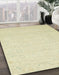 Abstract Brown Gold Modern Rug in Family Room, abs2431