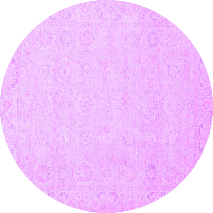 Round Machine Washable Abstract Purple Modern Area Rugs, wshabs2431pur